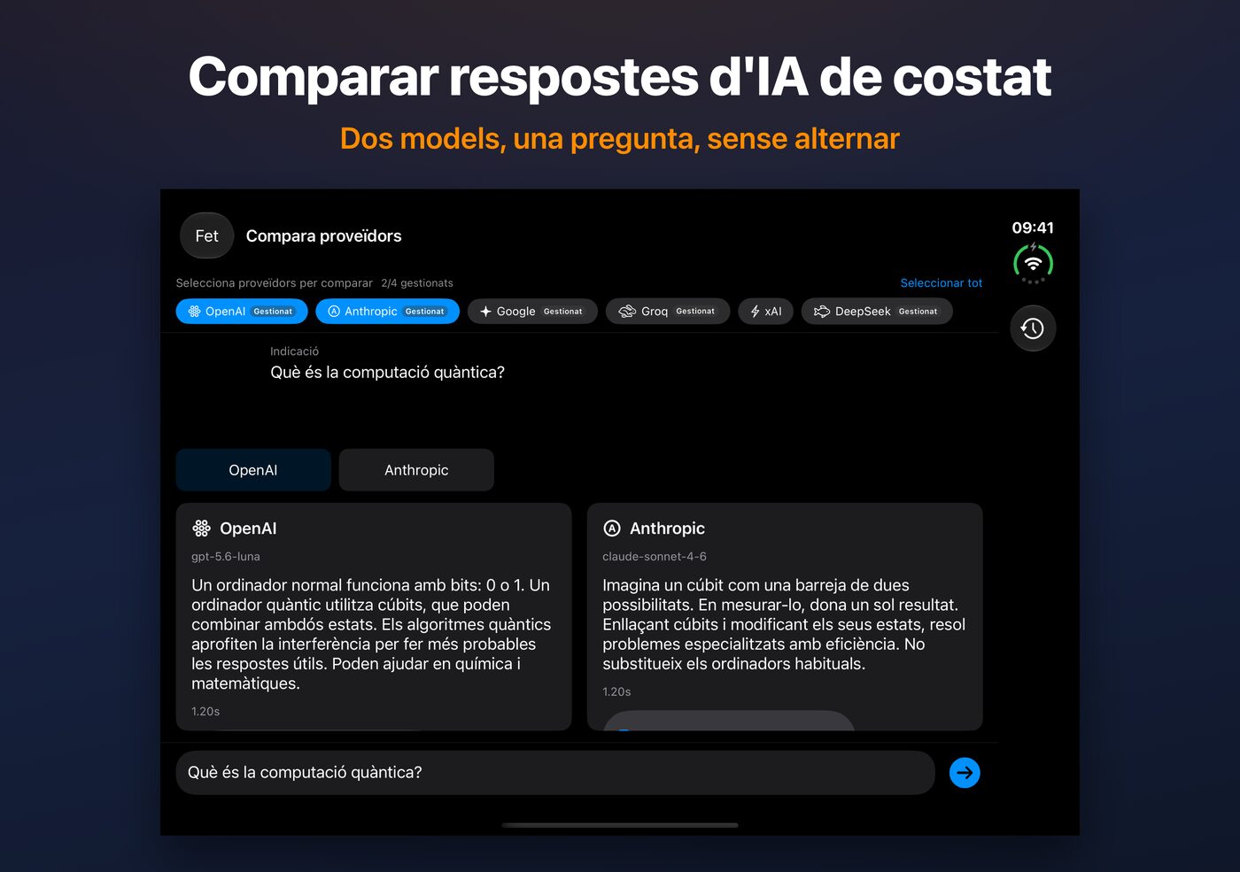 Comparar d'AskWatch a l'iPhone Duo: dues respostes d'IA a una pregunta, l'una al costat de l'altra