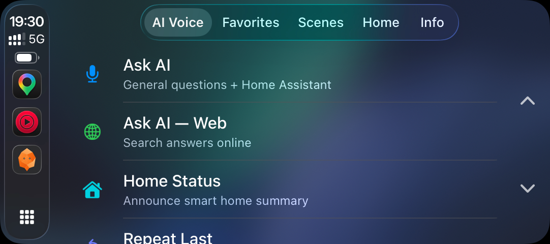 CarPlay AI Voice tab