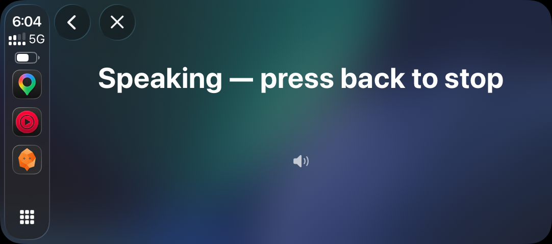CarPlay speaking AI response
