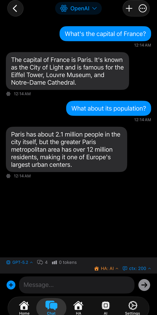 AskWatch iPhone chat interface