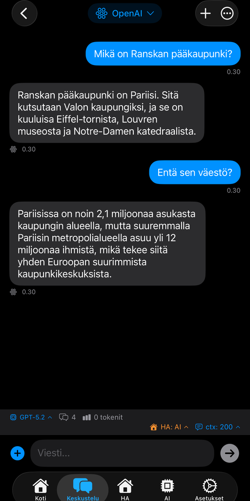 AskWatch iPhone chat interface