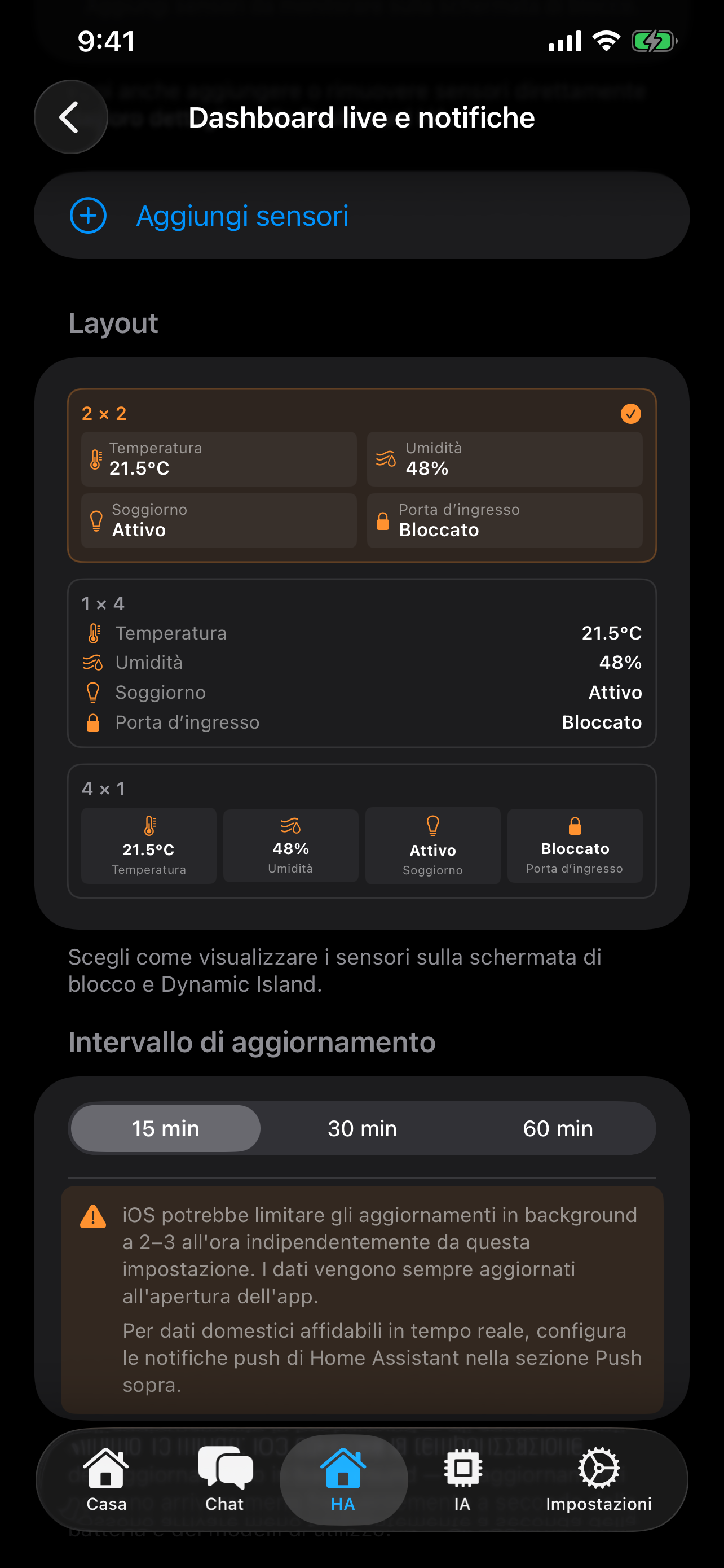 Attività in tempo reale