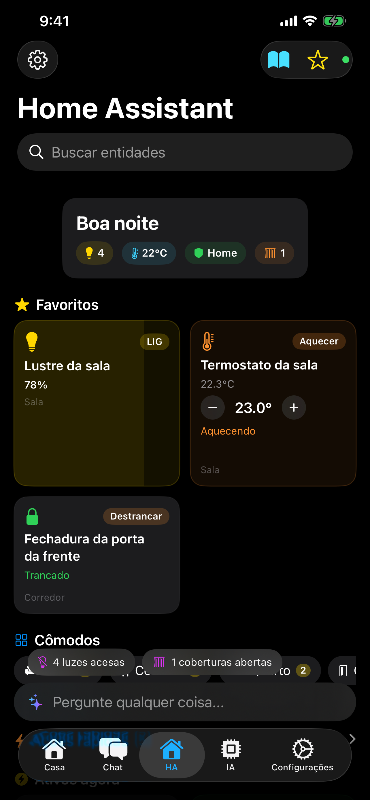 Painel de Casa Inteligente