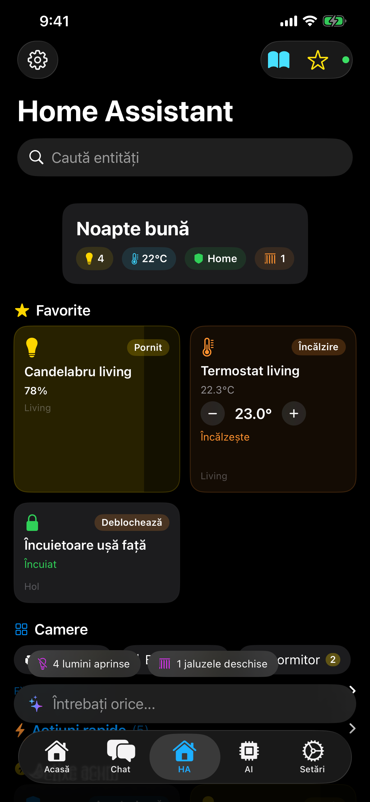 Panou de control Smart Home